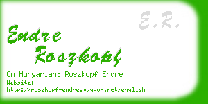 endre roszkopf business card